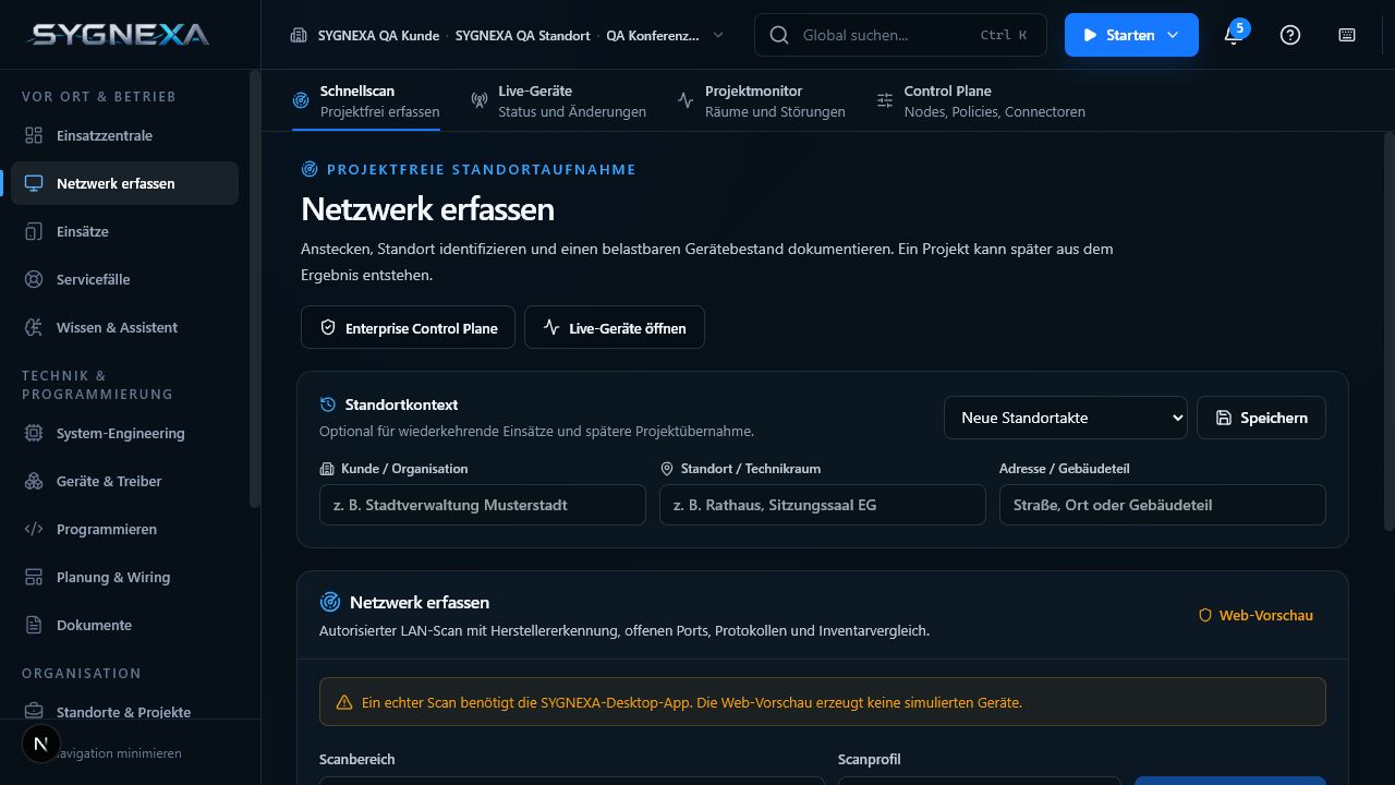 SYGNEXA Netzwerkscanner für AV-Standorte